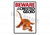 Beware of The Crested Gecko Sign